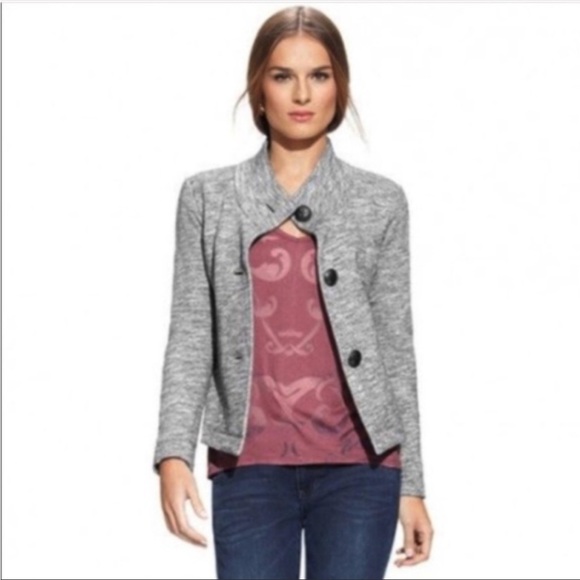 CAbi Heather Gray Moto Sweater Jacket Size XS - Picture 1 of 6